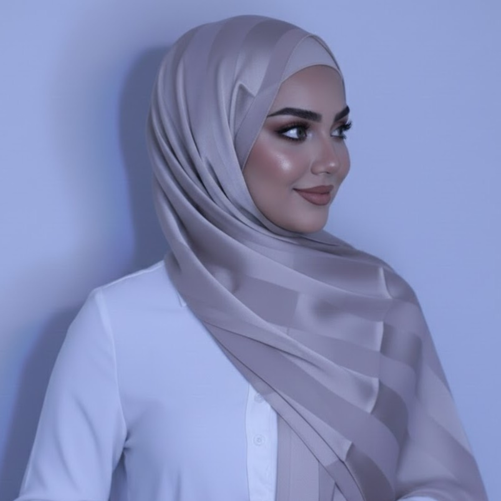 Chiffon and silk blend-Light Nude