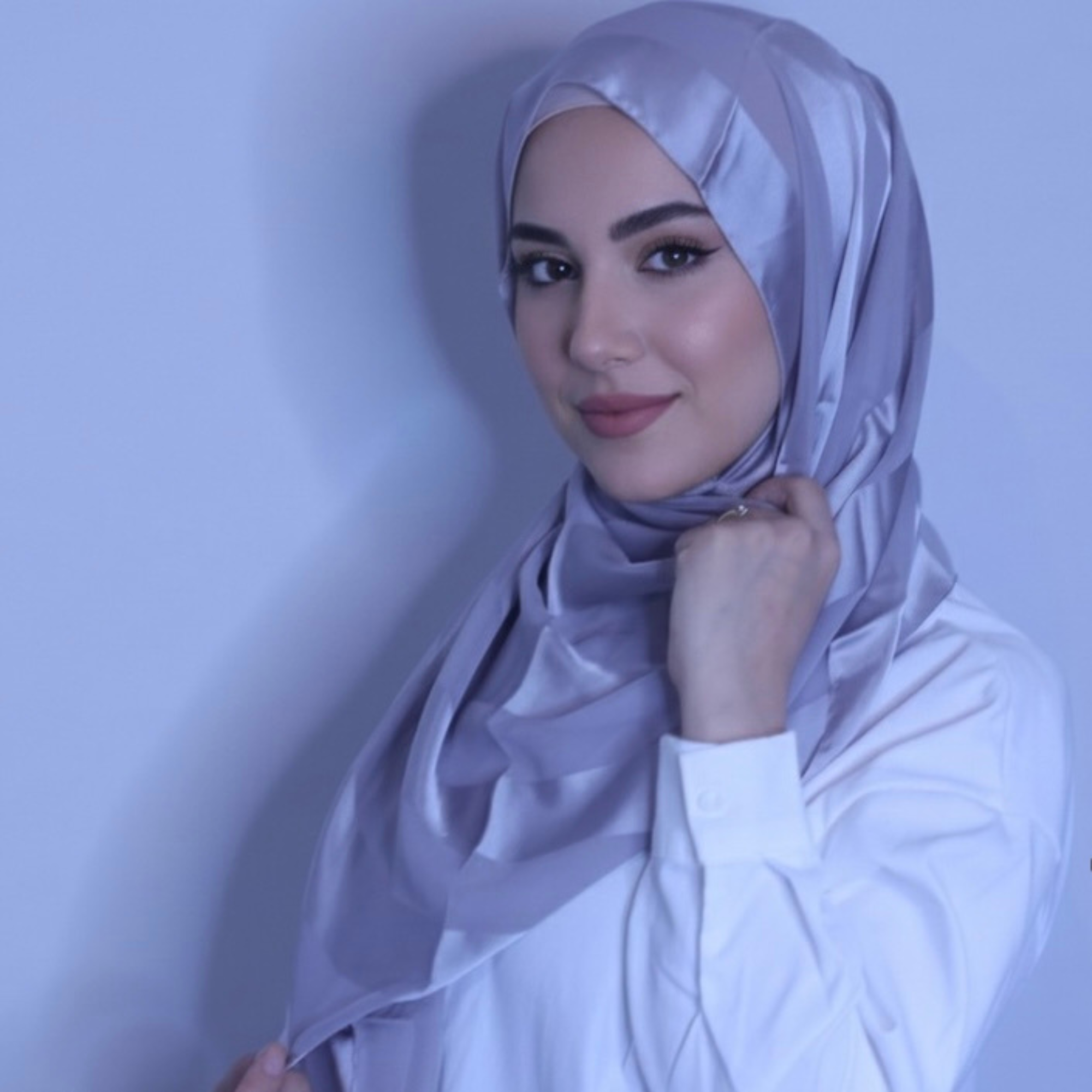 chiffon and silk blend- Light Grey