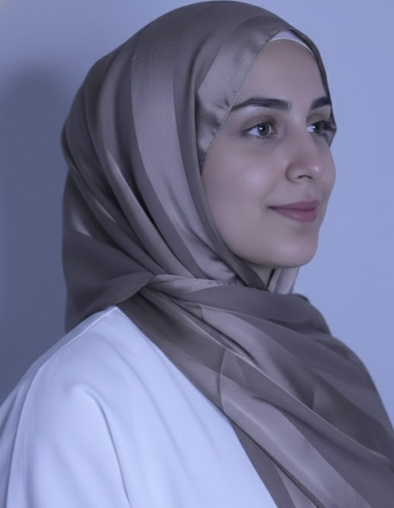 Chiffon and silk blend-Dark Nude