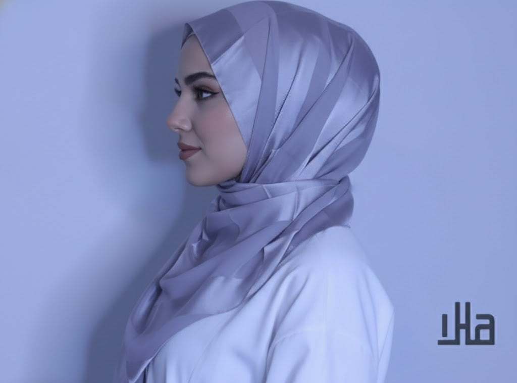 chiffon and silk blend- Light Grey