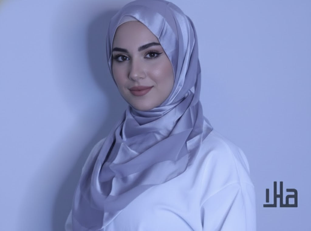 chiffon and silk blend- Light Grey