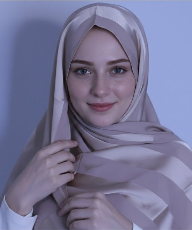 Chiffon and silk blend- beige