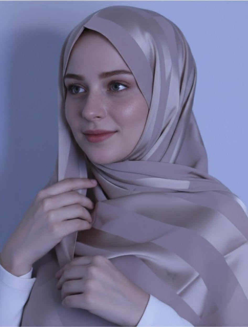 Chiffon and silk blend- beige