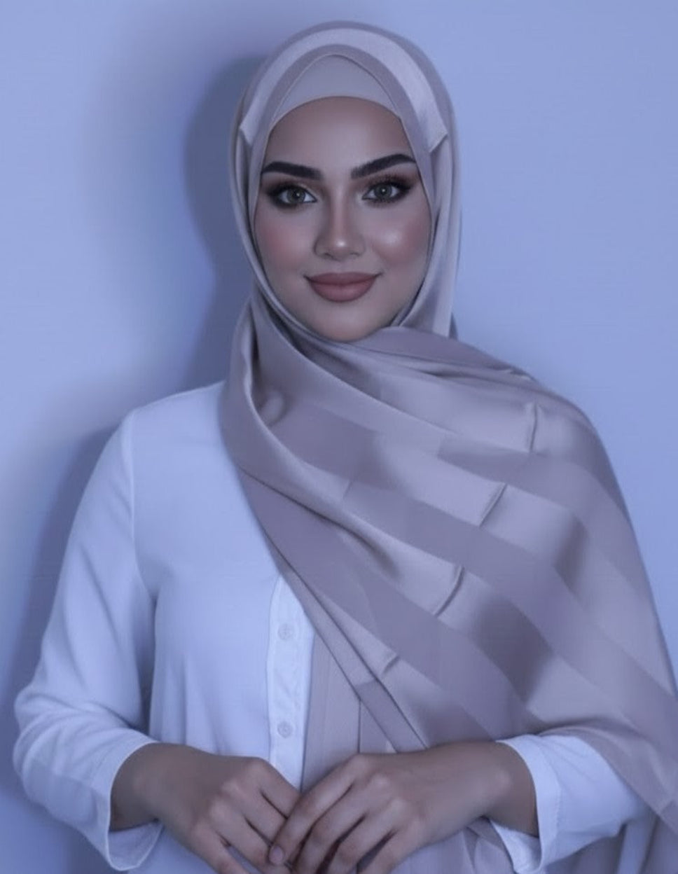 Chiffon and silk blend-Light Nude