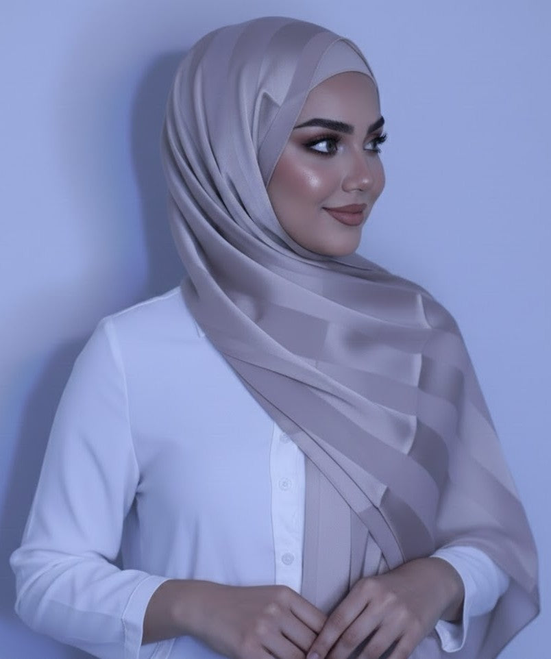 Chiffon and silk blend-Light Nude